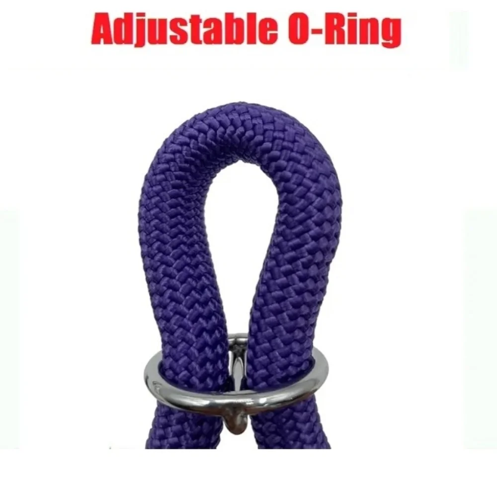 NWT Aiminto braided dog collar purple size medium adjustable O-ring